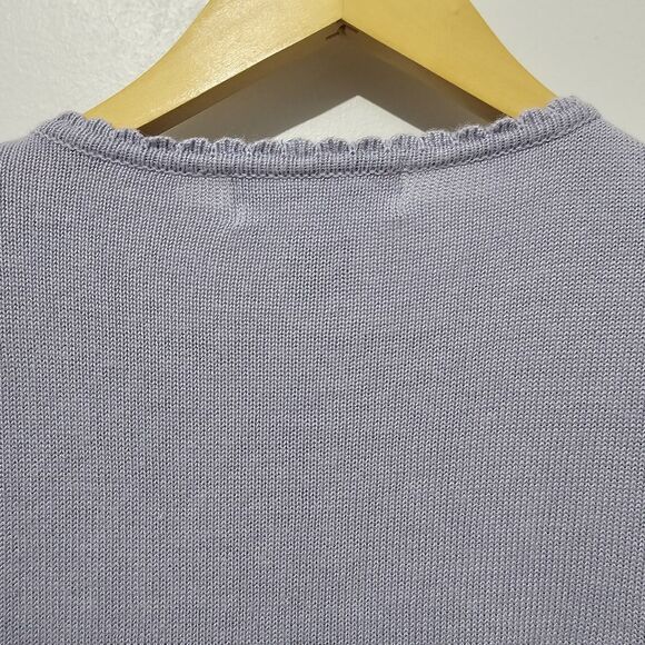 Alfred Dunner - Sweater Cardigan Button Embroidered Floral - Size S - Purple - Picture 9 of 9